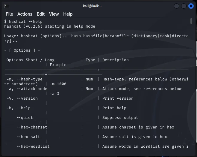 Hashcat Kali Linux