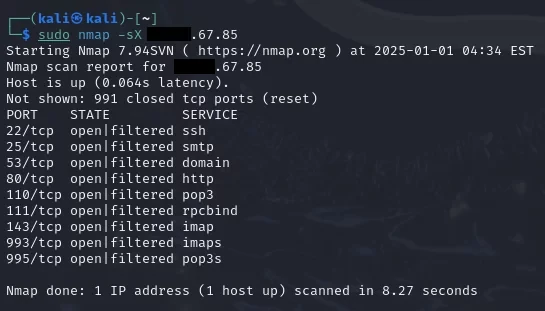 nmap skanowanie xmass