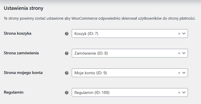 jak przywrócić domyślne strony woocommerce