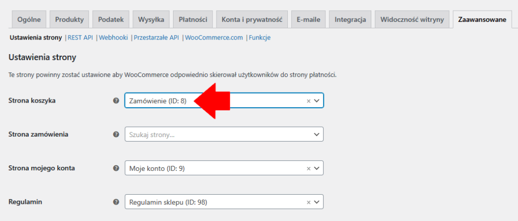 jak wyłączyć stronę koszyka w WooCommerce