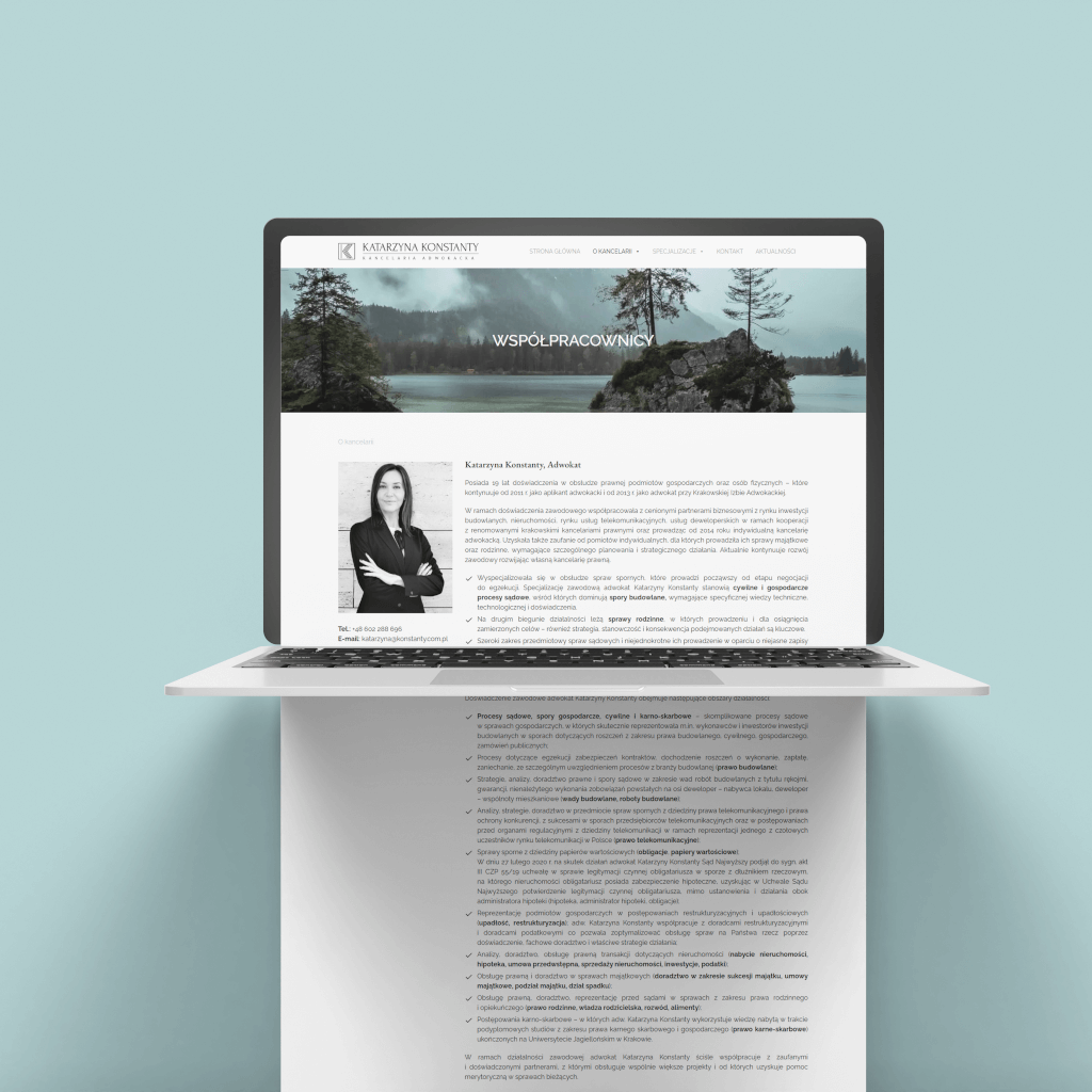 strona internetowa dla kancelarii adwokackiej
